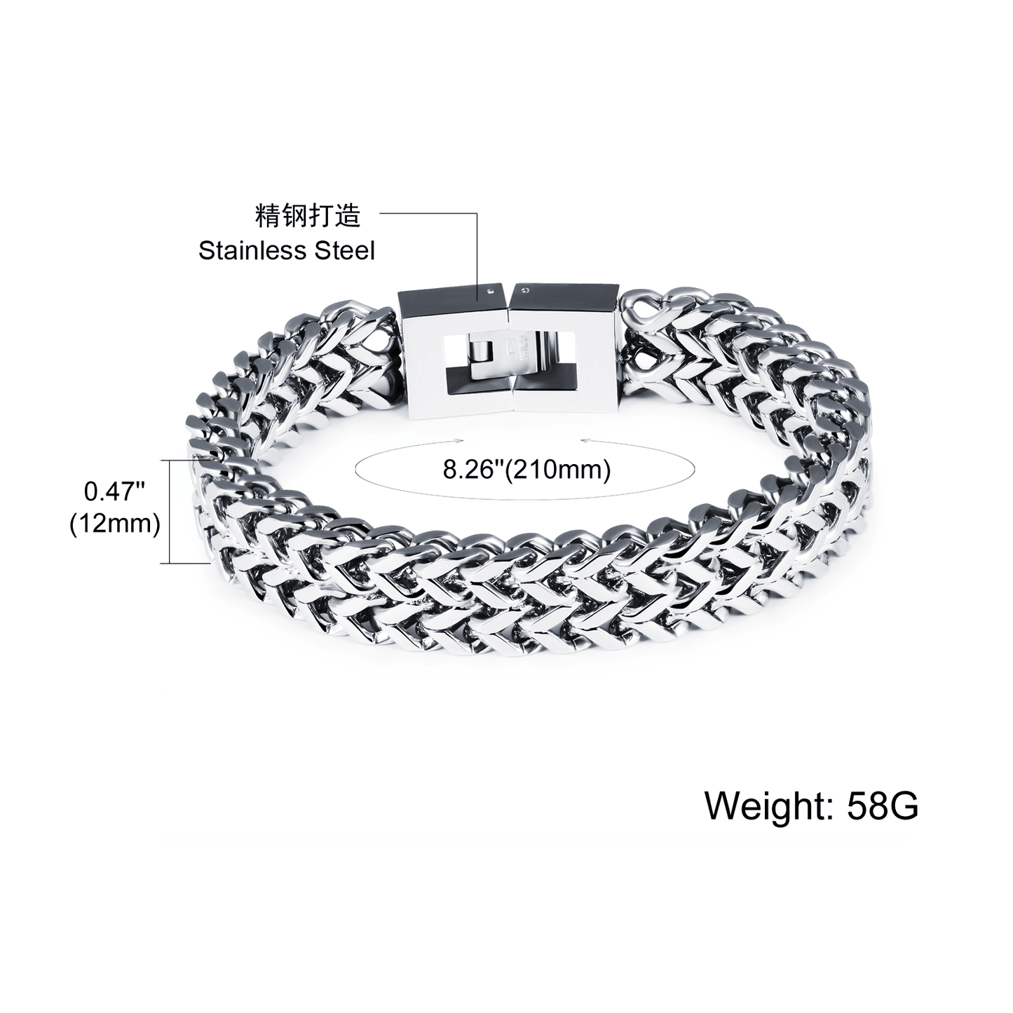 Silver Stainless Steel Bracelets - AurrixSilver Stainless Steel BraceletsAurrix