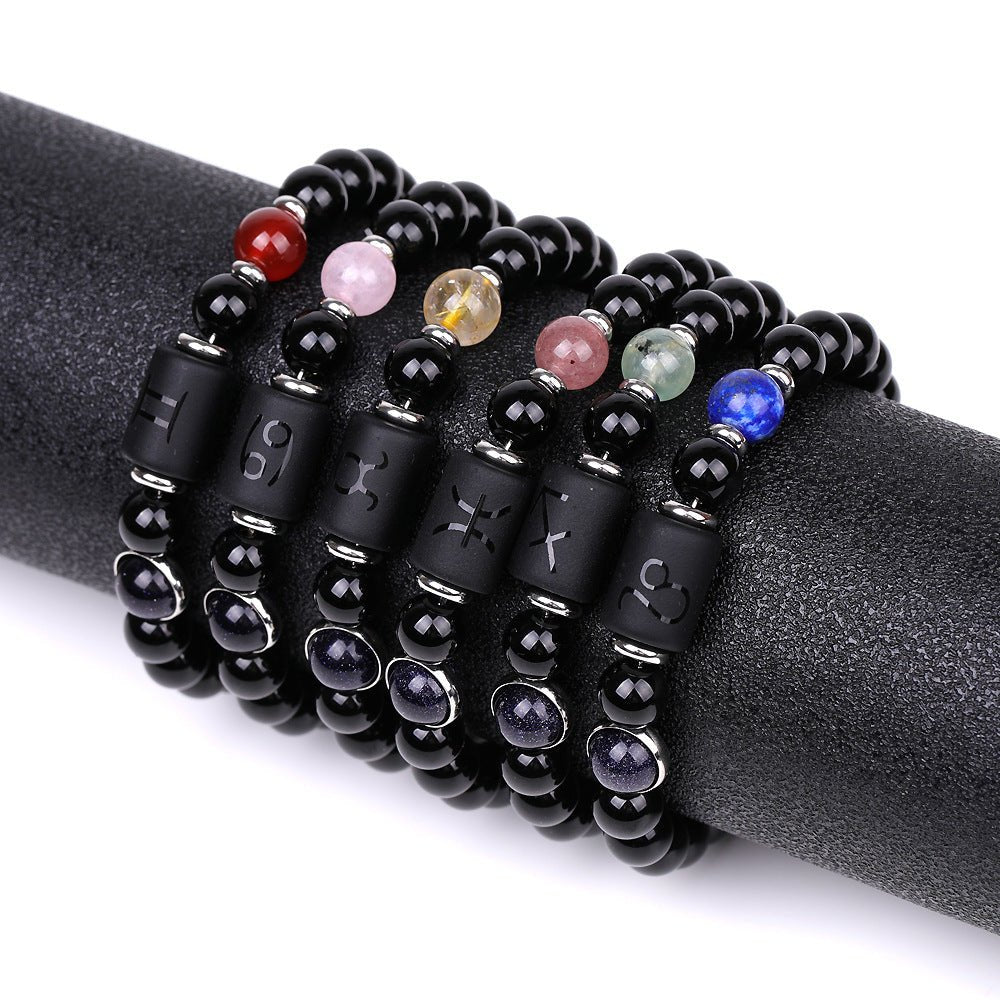 Bracelet for Men Women Adjustable Natural Black Stone - AurrixBracelet for Men Women Adjustable Natural Black StoneAurrix
