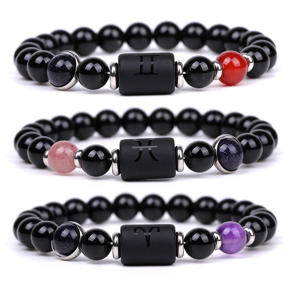Bracelet for Men Women Adjustable Natural Black Stone - AurrixBracelet for Men Women Adjustable Natural Black StoneAurrix
